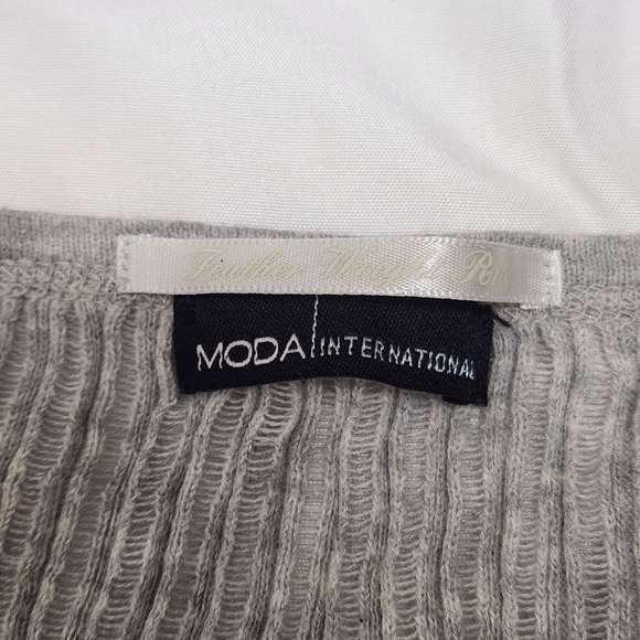 Vtg Y2K Moda International Victoria's Secret Gray Ribbed Babydoll Camisole Tank - Picture 8 of 8